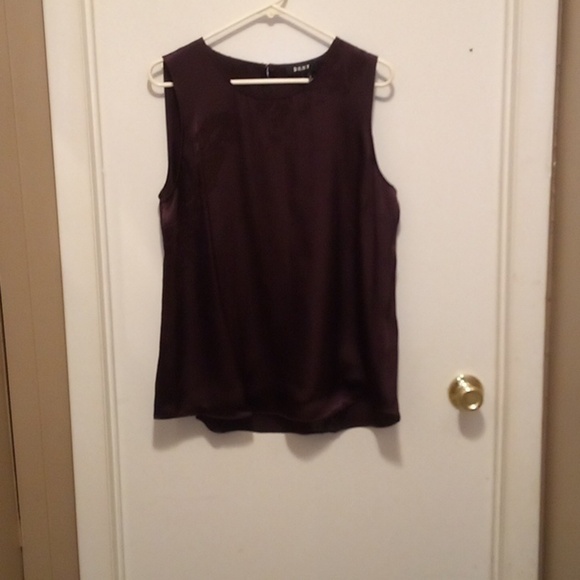 NWT - DKNY ARTISAN CHIC Dark Wine Sleeveless Blouse - Size Large - Picture 1 of 11